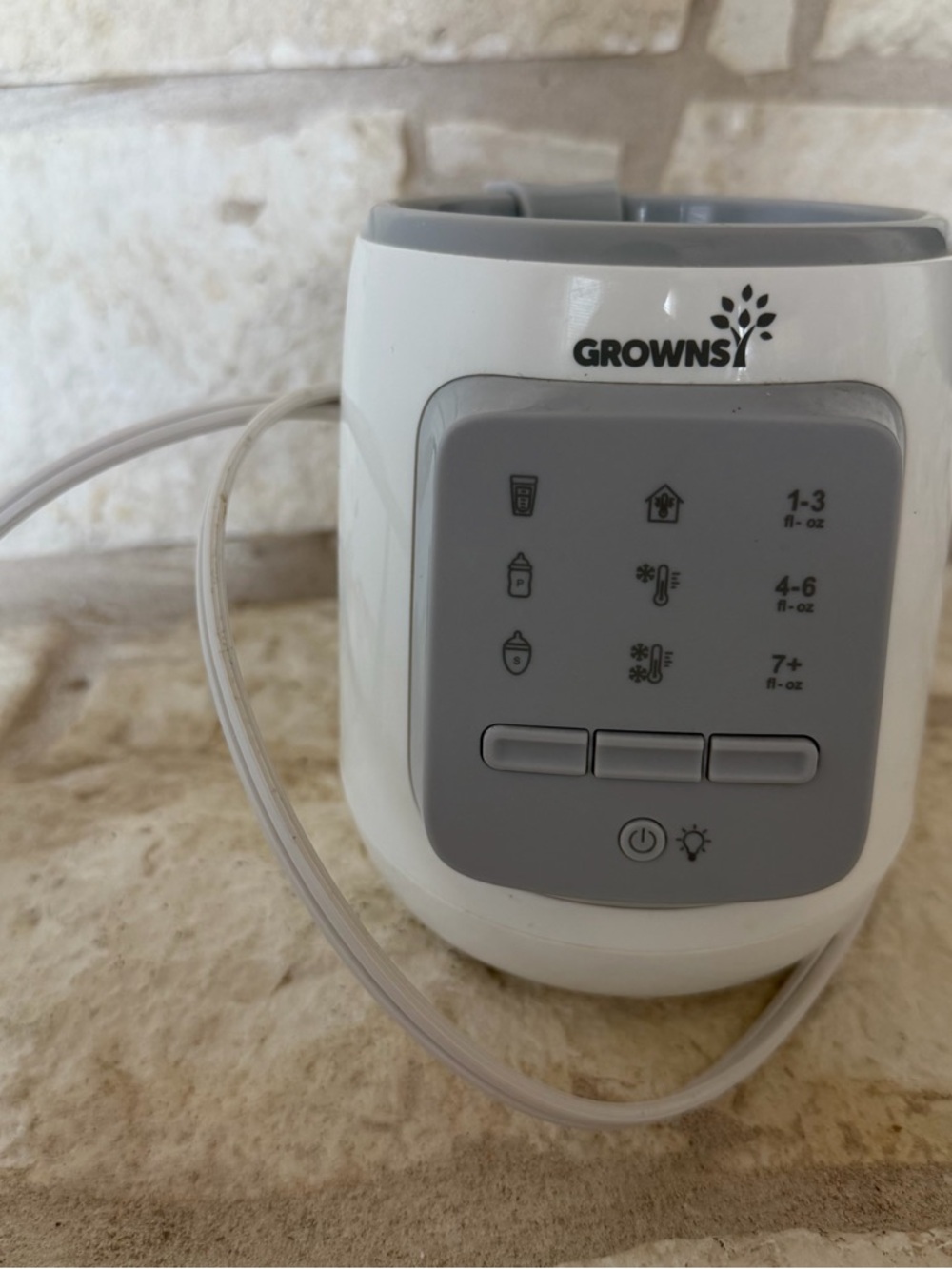 Grownsy White & Gray Baby Bottle Warmer - Fast Warm Settings